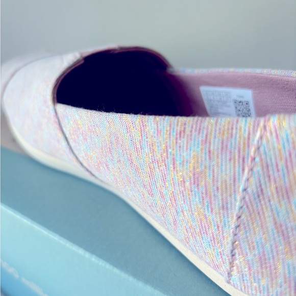 Toms Women’s Size 10 Alpargata Pink Multi Subtle Metallic Knit - Picture 5 of 5